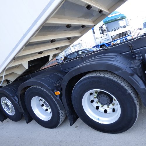 Volvo FM410 8x4 Tridem Bulk Tipper Side View of Tyres