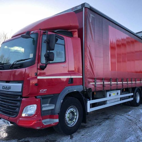 red daf lorry exterior front left