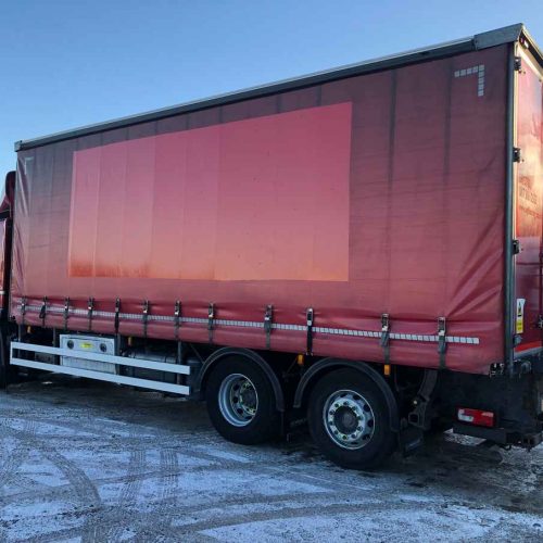 red daf lorry exterior rear left