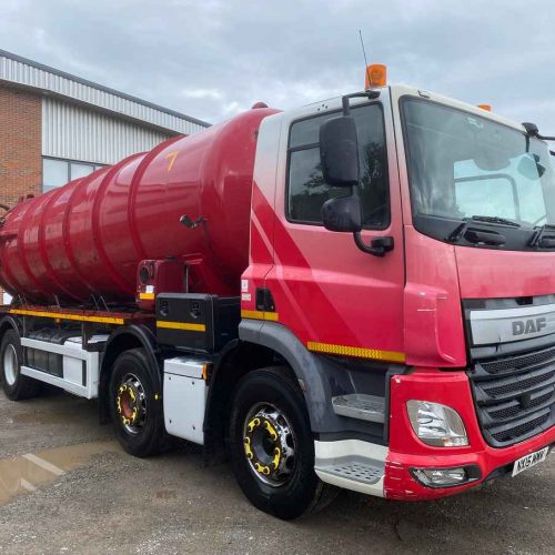 Red DAF CF 400 8x2 Vacuum Tanker 2015