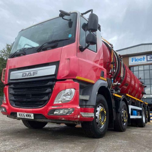 Red DAF CF 400 8x2 Vacuum Tanker 2015